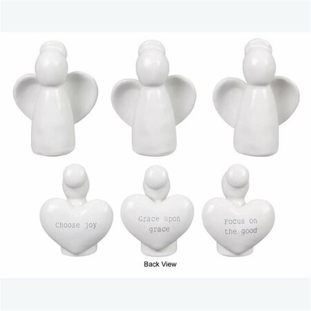 YOUNGS Ceramic Faith Angel Token, 3 Assorted Color 11425
